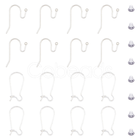 DICOSMETIC 16Pcs 2 Styles 925 Sterling Silver Hoop Earrings & Earring Hooks STER-DC0001-11-1