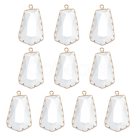 10Pcs Clear Glass Pendants GLAA-BC0001-37-1
