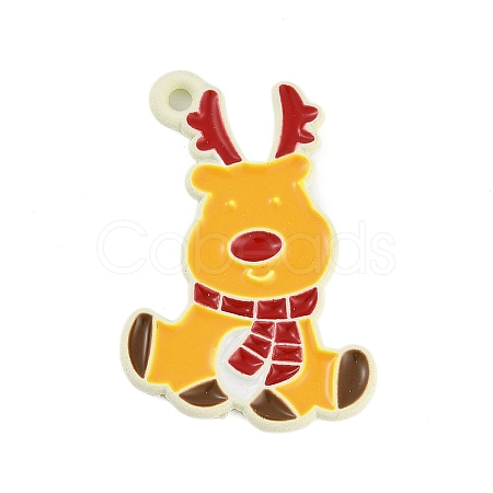 Christmas Theme Spray Painted Alloy Enamel Pendants ENAM-Z020-01C-1