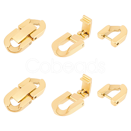 Unicraftale 4Pcs 304 Stainless Steel Fold Over Clasps STAS-UN0055-31-1