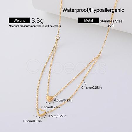 304 Stainless Steel Resin Pendant Double Layer Necklaces for Women OK0426-5-1