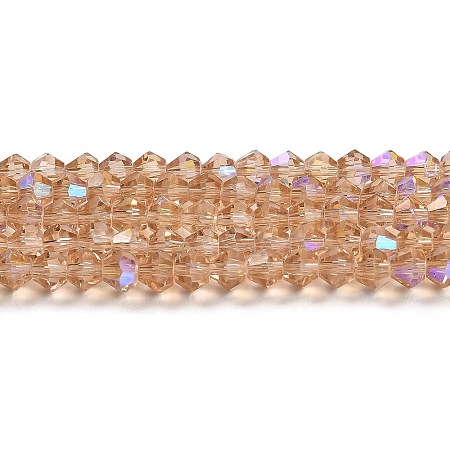 Transparent Electroplate Glass Beads Strands GLAA-F029-2mm-D12-1