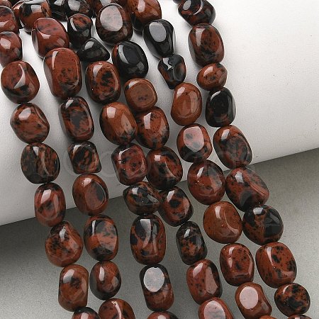 Natural Mahogany Obsidian Beads Strands G-C286-A05-1