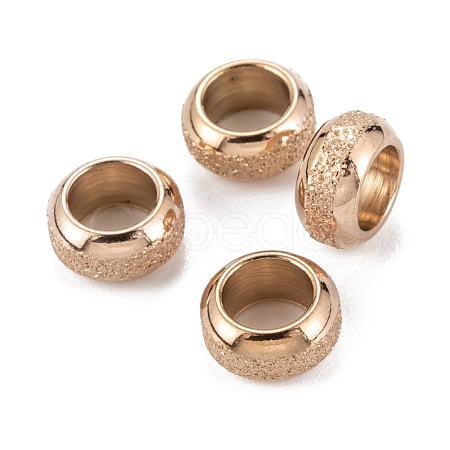 Ion Plating(IP) Frosted 201 Stainless Steel European Beads X-STAS-B020-13RG-1