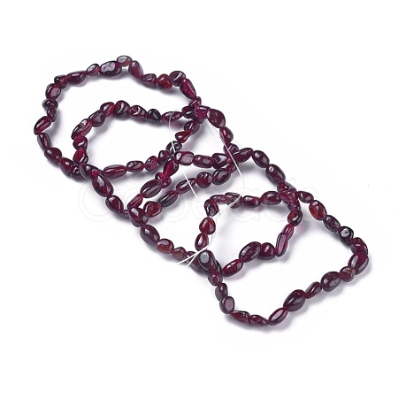 Natural Garnet Bead Stretch Bracelets BJEW-K213-45-1