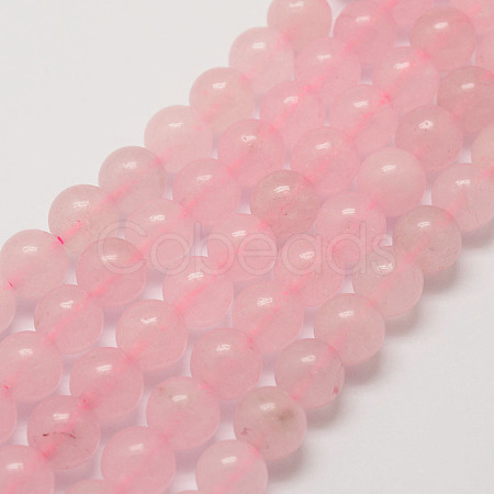 Natural Rose Quartz Bead Strands G-G735-46-12mm-1