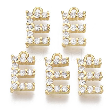 Brass Micro Pave Cubic Zirconia Charms KK-T060-05-E-G-NF-1