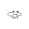 SHEGRACE Adjuestable Simple Elegant 925 Sterling Silver Cuff Rings, Open Rings, with Love Knot, Silver, 16mm