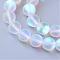 Synthetic Moonstone Beads Strands, Holographic Beads, Dyed, Frosted, Round, Clear, 12mm, Hole: 1mm, about 30~32pcs/strand, 14~15 inch