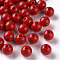 Opaque Acrylic Beads, Round, FireBrick, 10x9mm, Hole: 2mm