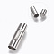 Tarnish Resistant 304 Stainless Steel Bayonet Clasps, Stainless Steel Color, 25x10mm, Hole: 8mm