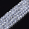 Electroplate Glass Beads Strands, Pearl Luster Plated, Faceted, Rondelle, Clear, 3.5~3.8x3mm, Hole: 0.4mm, about 113~115pcs/strand, 32.5~33cm