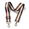 Adjustable Nylon Bag Chains Strap, with Light Gold Iron Swivel Clasps, for Bag Replacement Accessories, Colorful, Stripe Pattern, 82~147x3.9cm