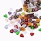 Czech Glass Beads, Electroplated/Gold Inlay Color/Transparent, Leaf, Mixed Color, 10.5x9x2.5mm, Hole: 0.8mm, about 237~243pcs/bag