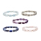 Natural Gemstone Column Beaded Stretch Bracelet for Women, Inner Diameter: 2-1/8 inch(5.4cm)