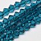 Imitate Austrian Crystal Bicone Glass Beads Strands, Grade AA, Faceted, Steel Blue, 4x4mm, Hole: 1mm, about 82~85pcs/srand, 30.5~31cm