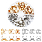 PandaHall Elite 6 Styles Iron Slide Charms Cabochon Settings, For Hair Band and Hair Tie Decoration, Flat Round, Platinum & Golden, 8~12x6~9mm, Inner Diameter: 5~7mm, 172pcs/box