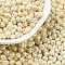 6/0 Glass Seed Beads, Opaque Colours Luster, Teardrop, Light Goldenrod Yellow, 4~5x4~4.5x3~4mm, Hole: 0.8~0.9mm, about 5625pcs/pound