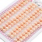 Grade 6A Natural Cultured Freshwater Pearl Beads, Half Drilled, Half Round Beads, Pink, 6~6.5x4mm, Hole: 1mm