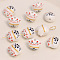 Handmade Porcelain Beads, Maneki Neko Cat, White, 13x14mm