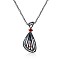 Fashion Brass Micro Pave Cubic Zirconia Pendant Necklaces, with Brass Chain, Shell, Mixed Color, Gunmetal, 17.7 inch(45cm)