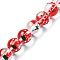 Christmas Theme Handmade Lampwork Beads Strands, Hand Drawn Beads, with Enamel, Round, Mixed Shapes, 12x13mm, Hole: 1.4mm, about 30pcs/strand, 13.78''(35cm)