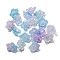 Iridescent Acrylic Bead Caps, AB Color Plated, 5-Petal Flower, Light Sky Blue, 12.5x12.5x6.5mm, Hole: 1.5mm