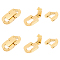 Unicraftale 4Pcs 304 Stainless Steel Fold Over Clasps, Oval, Golden, 19x9x3mm, Hole: 2x3.5mm