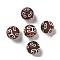 Tibetan Style dZi Beads, Natural Agate Beads, Dyed & Heated, Round, Brown, Auspicious Cloud Pattern, 14mm, Hole: 1.6mm