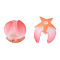 Plastic Beads, Flower, Salmon, 12x12x11mm, Hole: 0.8mm