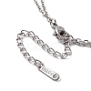 Non-Tarnish 304 Stainless Steel Hollow Out Cross Pendant Double Layer Necklace with Cable Chains for Men Women NJEW-E088-01P-3