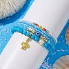 5Pcs 5 Style Evil Eye Lampwork & Synthetic Turquoise & Natural Pearl  Beaded Stretch Bracelets Set BJEW-JB09708-3