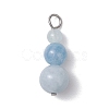Natural Aquamarine Round Beaded Pendants PALLOY-JF02867-13-1