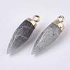 Top Golden Plated Natural Labradorite Pointed Pendants X-G-S359-078D-3