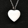 304 Stainless Steel Heart Cinerary Casket Pendant Necklaces NJEW-V002-02P-1