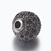 Brass Micro Pave Cubic Zirconia Beads ZIRC-E134-8mm-05B-2