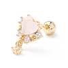 Heart Cat Eye Stud Earrings for Women EJEW-A065-07G-1