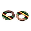 Jamaican Colour Epoxy Resin & Walnut Wood Pendants RESI-N039-122U-2