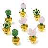 8Pcs 4 Styles Potted Plant Glass Figurines DJEW-CJ0001-11-8