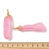 Electroplated Raw Rough Natural Quartz Crystal Big Pendants G-A229-02G-05-3