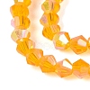 AB Color Plated Transparent Glass Beads Strands GLAA-G127-01L-4