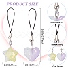 Gradient Color Translucent Resin Heart & Star Mobile Strap HJEW-PH01806-2