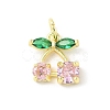 Brass Micro Pave Cubic Zirconia Pendants KK-Z101-06G-2