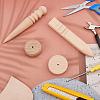 4Pcs 4 Styles Wood Leather Edge Burnisher Handworking AJEW-FH0005-30-4