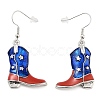 Independence Day Theme Alloy Enamel Dangle Earrings for Women EJEW-F335-01P-02-1