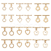 24Pcs 6 Styles Rack Plating Brass Toggle Clasps KK-DC0001-45-1