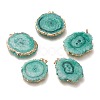 Dyed Natural Druzy Solar Quartz Crystal Pendants G-F693-01F-G-1
