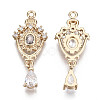 Brass Micro Pave Cubic Zirconia Links X-KK-R111-041-B01-2