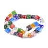 Square Handmade Millefiori Glass Beads Strands LK-R004-13-2