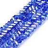 Electroplate Transparent Glass Beads Strands EGLA-Q139-01A-A24-1